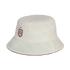 A white bucket hat featuring the red Spain national football team crest and a small star on the front. The brim has a thin red edge.