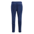 A rear view of navy blue Adidas track pants featuring three white side stripes, "CLIMACOOL" branding on the hip, mesh panels on the lower legs, and ankle zippers.