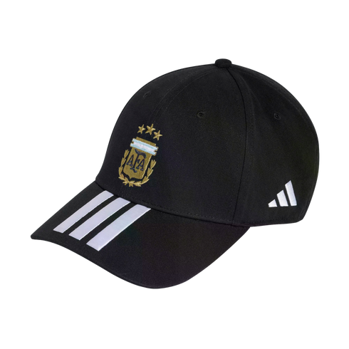 Black baseball cap featuring a gold AFA crest with three stars, three white stripes on the brim, and a white Adidas logo on the side.
