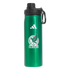 A metallic green Adidas water bottle with a black lid, featuring the white Adidas logo and the Mexico national football team crest.