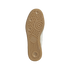 Underside of a tan rubber Adidas sneaker sole. The gum outsole features a complex geometric tread pattern with the Adidas trefoil logo, presented against a plain white background.