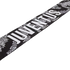 A black scarf featuring "JUVENTUS" in large white block letters with a pixelated white pattern, laid out diagonally on a white background.