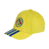 Yellow baseball cap with the Club América logo on the front and three blue stripes on the side of the brim.