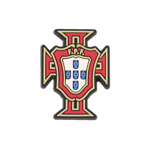 Rubber charm of the Portuguese Football Federation (FPF) logo, featuring a red cross with gold trim and a central shield with five blue quinas.