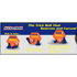 An instructional graphic for the Swerve Sports Kickerball titled "The Trick Ball That Swerves and Curves!". It illustrates three ways to kick the orange ball: striking "under the ball" to launch it, the "center of the ball" to knuckle or bend it, and the