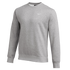 Light grey Nike crewneck sweatshirt with a white swoosh logo on the chest, long sleeves with ribbed cuffs, and a ribbed hem.