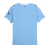 The back of a light blue short-sleeved football jersey with white trim, Puma shoulder logos, and "CITY" printed on the upper back.
