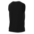 Back view of a plain black sleeveless tank top.