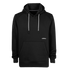 A black long-sleeved hoodie with white drawstrings, a front kangaroo pocket, and a small white Umbro logo on the chest.