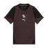 Maroon Puma t-shirt with black sleeves and a subtle topographic pattern. Features white CP and Puma logos centered on the chest.