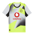 Fluorescent yellow, white, and black Puma soccer jersey with a geometric design. Features the BVB 09 crest and a red Vodafone logo in the center.