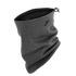 Dark grey Nike neck gaiter with a small black logo and adjustable toggle drawstring, shown against a solid black background.