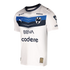 White C.F. Monterrey 80th anniversary soccer jersey featuring a blue chevron chest design, Puma logo, team crest, and BBVA and Codere sponsors.