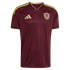 Maroon Adidas Venezuela national team soccer jersey with gold trim, yellow shoulder stripes, and a subtle geometric pattern.