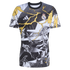 Adidas Real Madrid x Marvel soccer jersey with black and white comic book graphics of Thor and yellow lightning. Includes club crest and Adidas logo.
