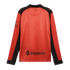 Back view of a red and black long-sleeved sports jersey with Bitpanda sponsor at the bottom, Puma shoulder logos, and MSC sleeve branding.