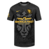 A black and gold Utah Royals soccer jersey by Nike, featuring a large lion head graphic with small bee patterns and the "America First Credit Union" sponsor logo.