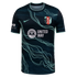 Navy soccer jersey with teal wavy lines, Nike logo, KC team crest, and white United Way sponsor logo. Teal accents on collar and cuffs.