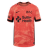 Coral pink Nike soccer jersey with an abstract pattern, featuring a black BFC crest and Sutter Health sponsor logo.