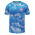 Orlando Pride soccer jersey featuring an abstract blue and purple textured pattern with white circles, a Nike swoosh, and the team crest.