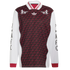Long-sleeve maroon and white jersey with a repeating 'AFC' pattern and cherub cannon logos on the chest. Gothic 'AFC' lettering lines the white sleeves.