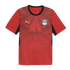 Red Puma Egypt football jersey with a geometric pyramid pattern, black trim, and the national team crest with seven stars.