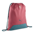A reddish-pink and teal drawstring gym bag shown against a black background. The bag features a teal base and drawstrings, with the Portugal national football team crest printed at the top center and a teal Puma logo on the lower right.