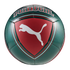 A green and red soccer ball featuring "PORTUGAL" text at the top and a white Puma logo on a central red triangular panel, set against a black background.