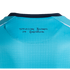 A close-up of the upper back of a cyan textured jersey, showing the dark blue text "SELECCIÓN NACIONAL DE HONDURAS" printed in a stylized font below a navy blue collar.