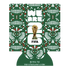 A green can cooler sleeve featuring a white and red repeating pattern of stylized skulls. In the center, large white text reads "WE ARE 26" with an image of the gold FIFA World Cup trophy positioned within the "26". The FIFA logo is printed below the text