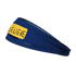A navy blue Junk headband featuring a yellow "BELIEVE" sign and "TED LASSO" text, shown at an angle against a black background.