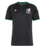 Black Mexico soccer jersey with green trim, a tricolor Adidas logo, and team crest. Tonal geometric patterns are visible on the black fabric.