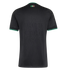 Back of a black jersey featuring a tonal geometric pattern, green trim on sleeves and collar, and a small "MEXICO" logo at the top center.
