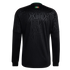 Back of a black long-sleeved jersey with a tonal geometric pattern and a small green, white, and red "MEXICO" logo on the upper back.
