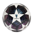 White soccer ball with iridescent, wavy-patterned star panels. A central star displays the UEFA Champions League trophy and "BUDAPEST 26 FINAL" text.