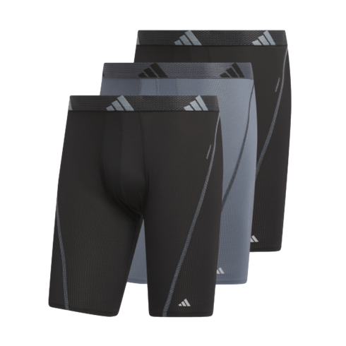 Adidas Performance Mesh Long Boxer Underwear - 3 Pack - Black/Grey