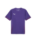 Purple Puma short-sleeved sports t-shirt with a white logo on the right chest and dark purple side panels.