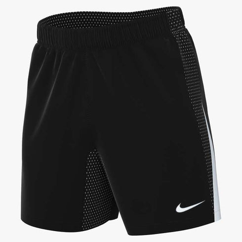 Black Nike athletic shorts with breathable white mesh side panels and a white Nike swoosh logo on the lower front.