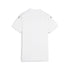 Rear view of a white short-sleeved T-shirt with small black Puma logos on each shoulder, set against a white background.