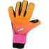 A Puma goalkeeper glove featuring an orange-to-pink gradient backhand, a pink wrist strap with "ULTRA" branding, and a white cat logo. Includes "PUNCHCONTROL PRO" and "THUMBWRAP" text.