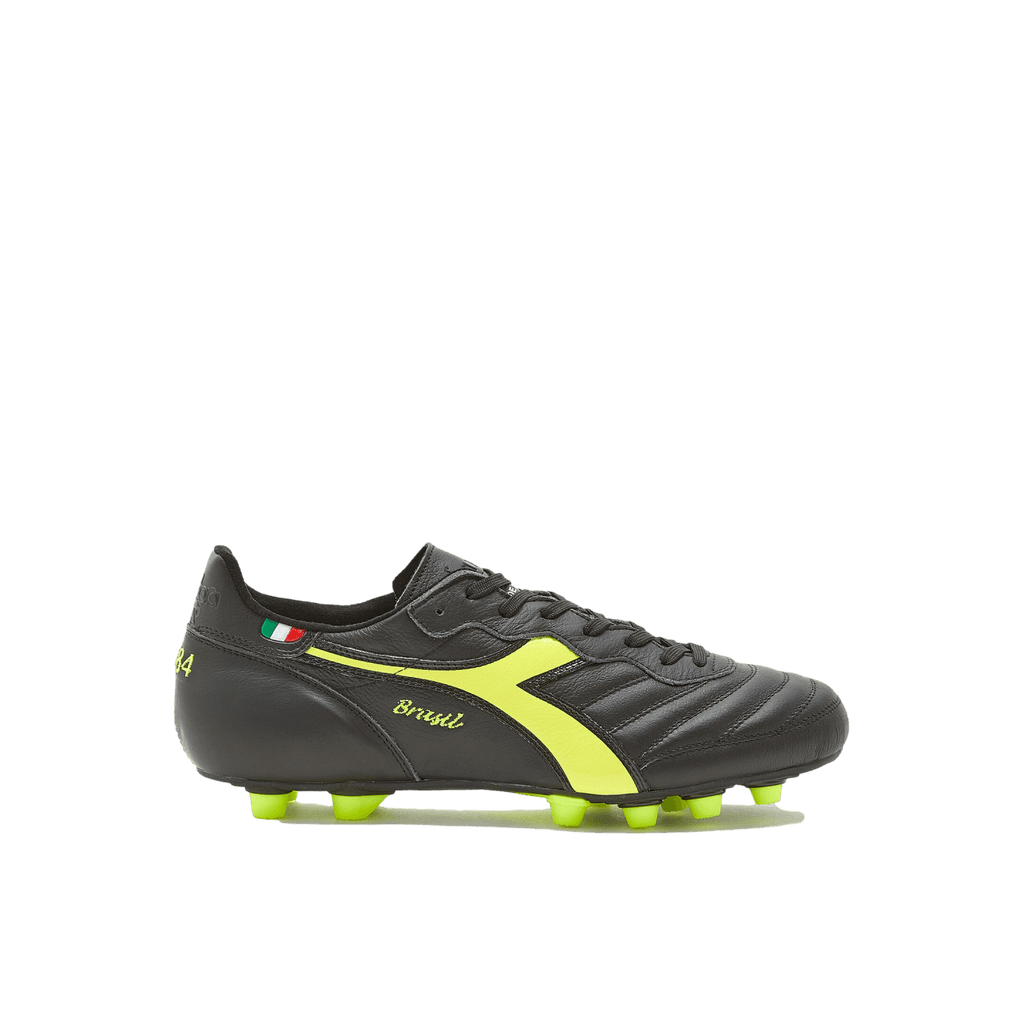 Diadora Brasil Italy OG LT Firm Ground Soccer Cleats - Black & Yellow