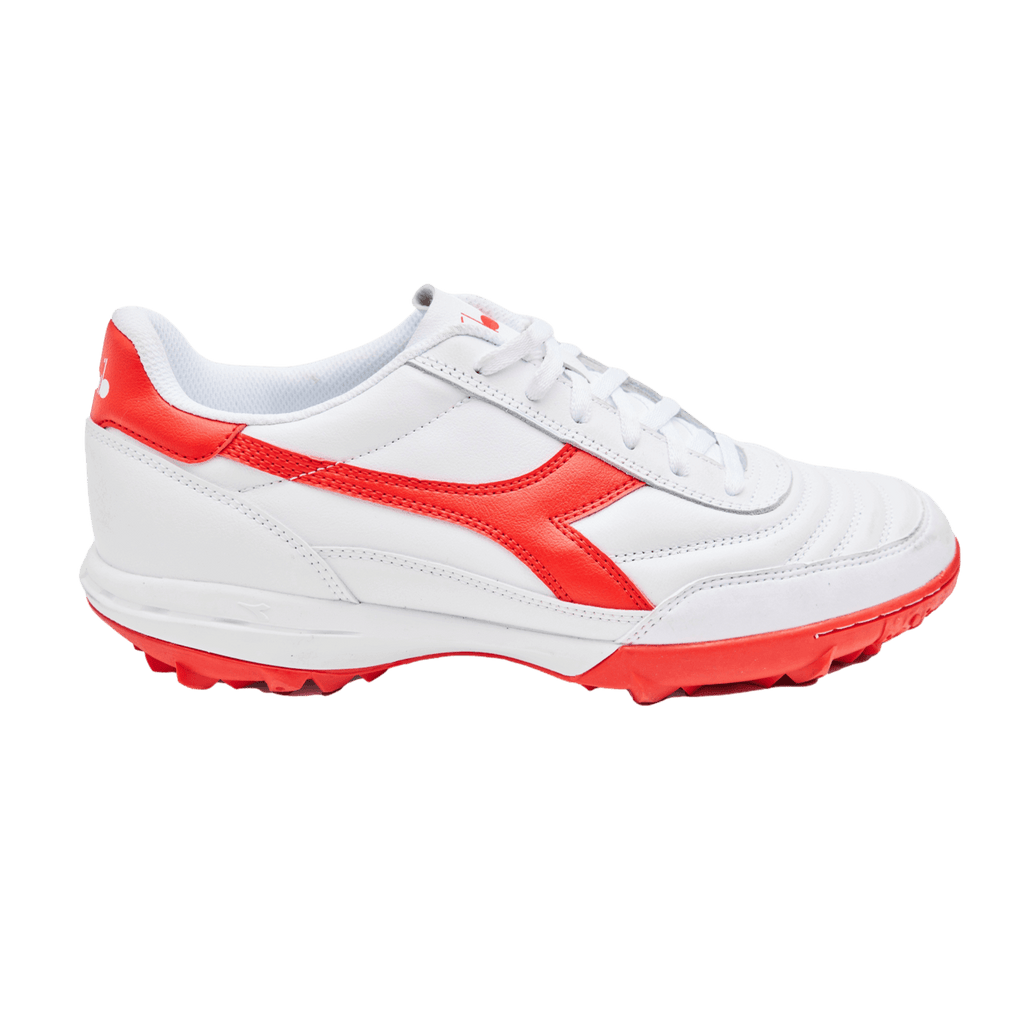 Diadora Calcetto LT Turf Soccer Shoes - White & Red