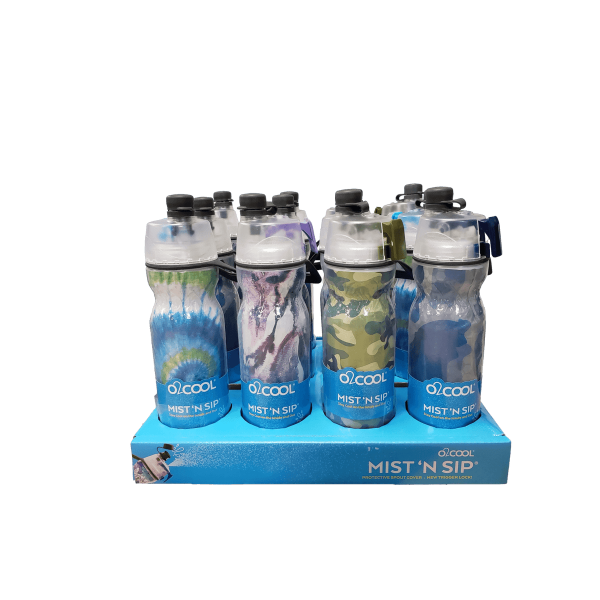 O2Cool Mist ‚ÄòN Sip Insulated Arctic Squeeze 20oz Water Bottle Variety 12 pack