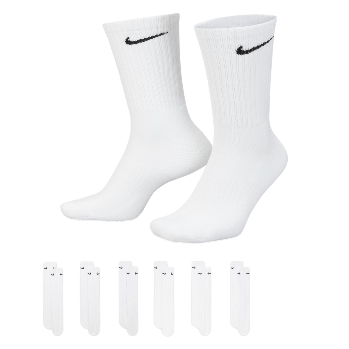 Nike Everyday Cushioned Crew Socks (6 Pack) - White