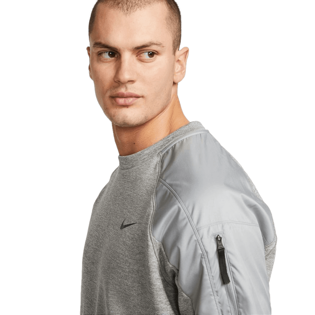 Nike Men's Therma-FIT Crew Fleece Sweatshirt - Grey