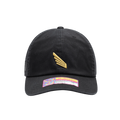 Fan Ink Los Angeles FC Bambo Classic Hat in black, featuring a gold embroidered wing logo centered on the front crown.