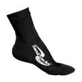 A pair of Vincere Sand Socks - Black, featuring a white logo on the side and reinforced material at the toe and heel.