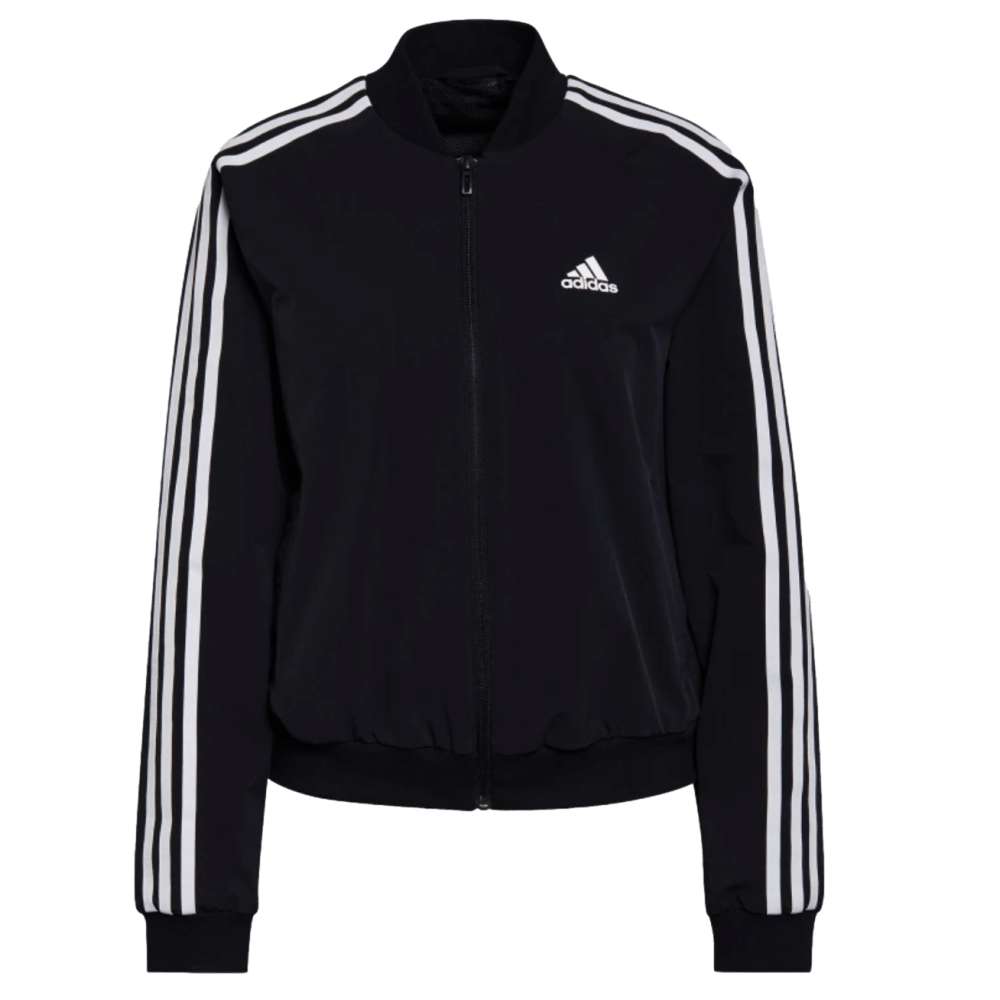 Adidas Essentials 3 Stripe Woven Womens Track Jacket - Black GS1352